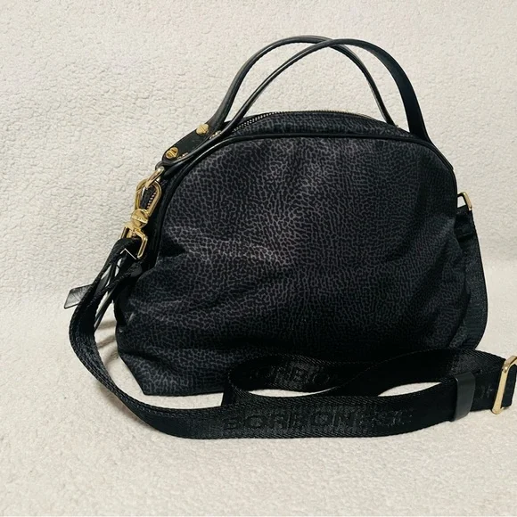Borbonese Redwall Black Crossbody Bag - Picture 2 of 15